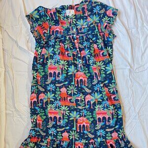 Printfresh Peacock Palace - Daylight Nightgown - Deep Navy